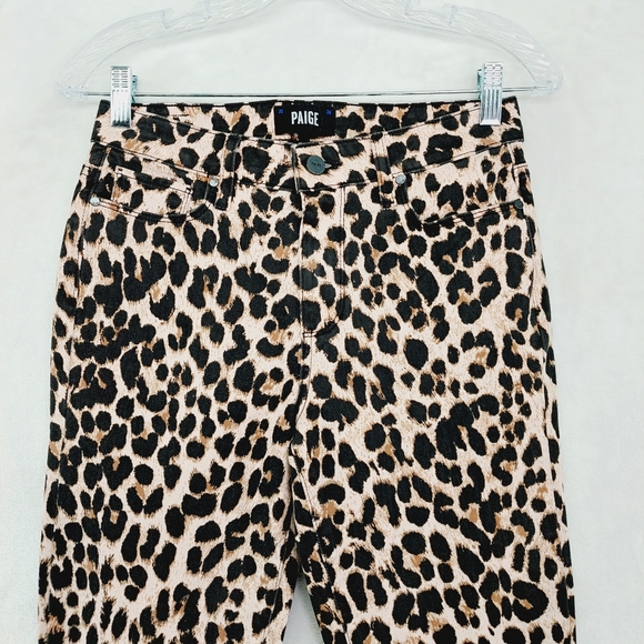 PAIGE Hoxton Ankle Leopard Print Pants Skinny Jeans size 26 (fits like a 24/25)! - Picture 3 of 9